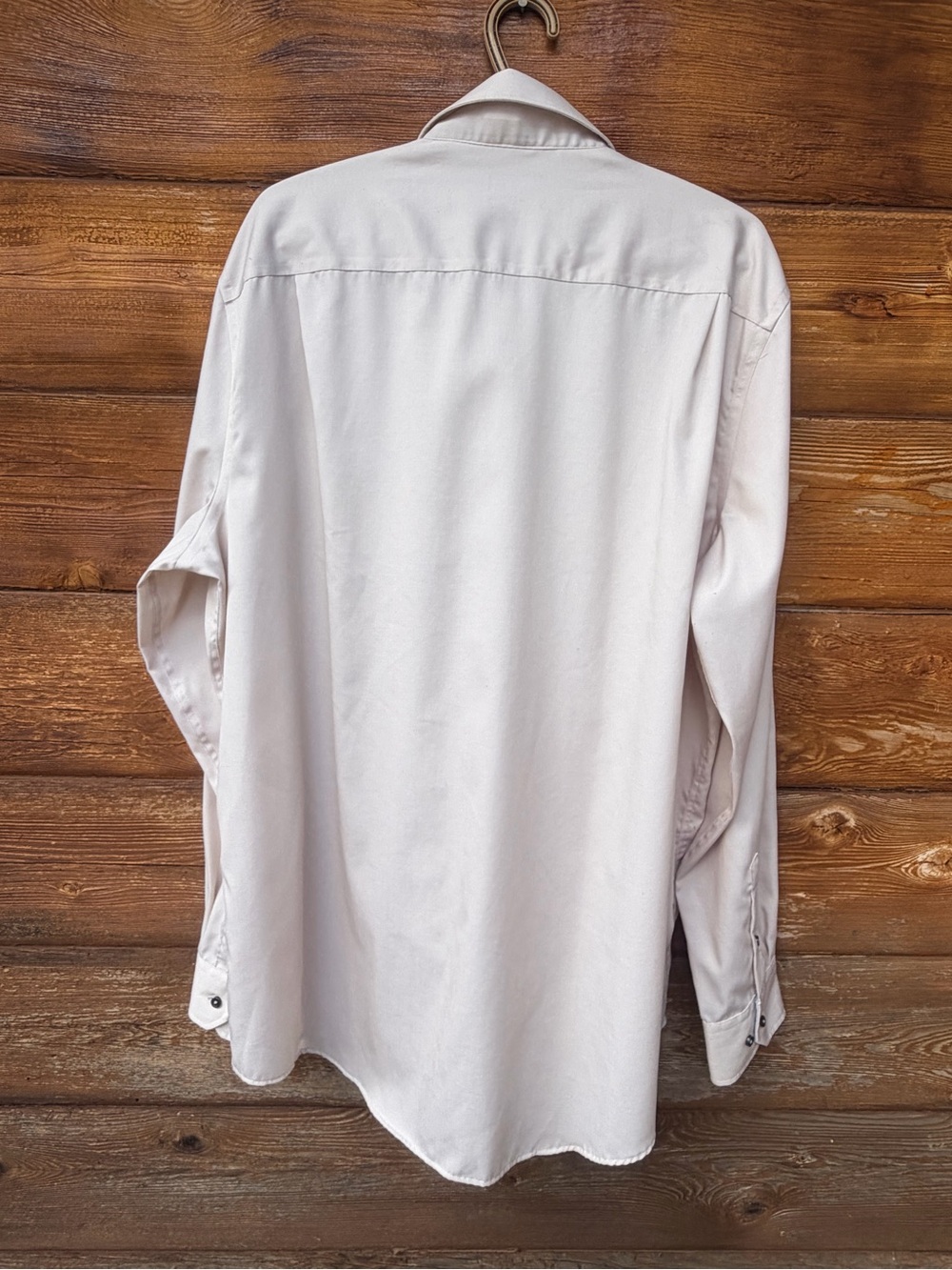 Men's Long-Sleeve Dress Shirt in Light Cream - Picture 6 of 6